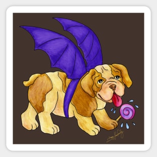 Sweet Halloween Bulldog Bat Sticker